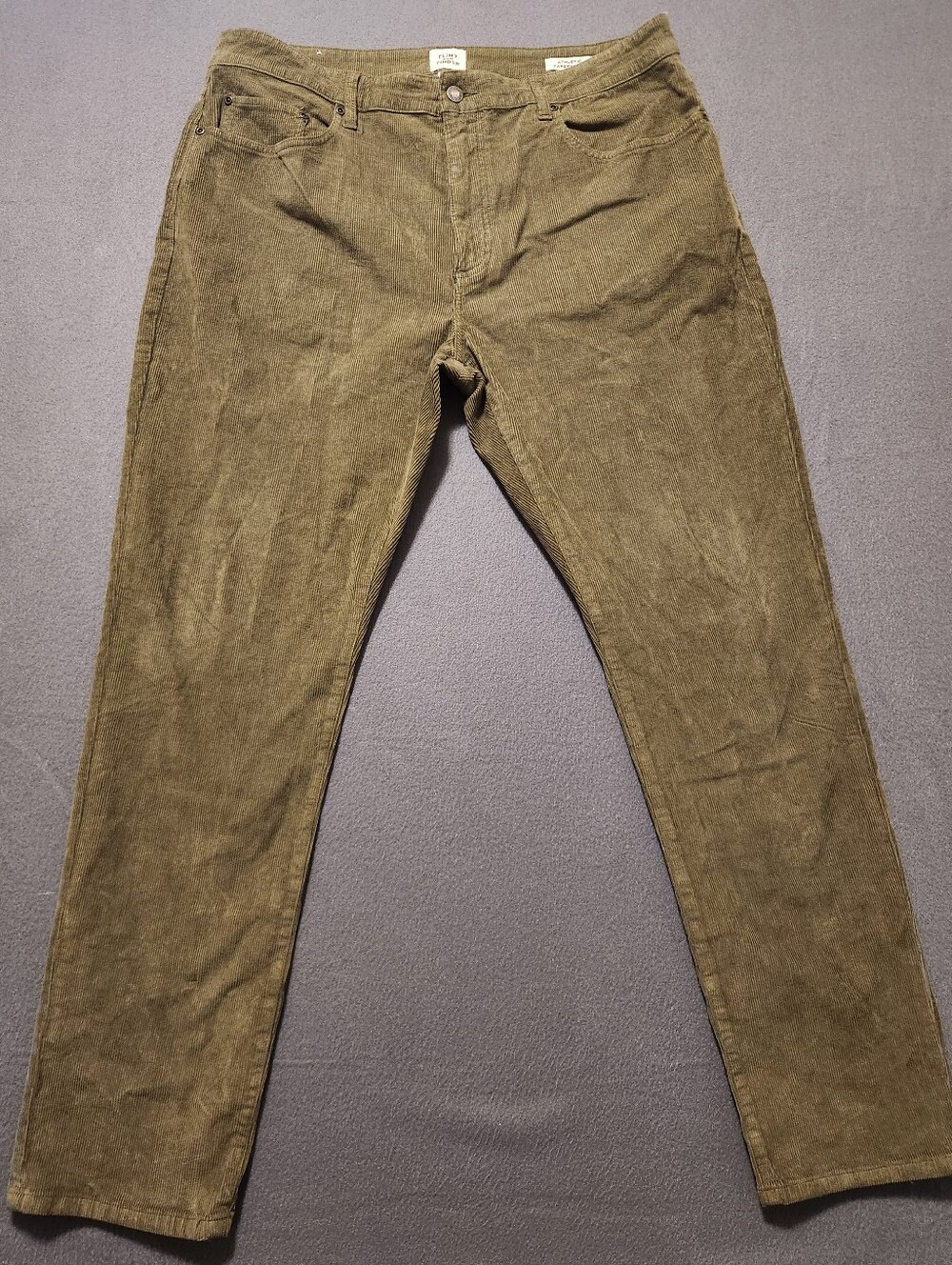 Flint And Tinder Pants Men Size 36x32 Green Athletic Tapered Fit Corduroy